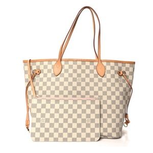 Damier Azur Neo Neverfull MM Rose Ballerine